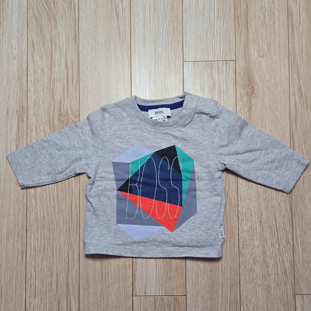 Hugo Boss Kids Gray Long Sleeve with Geometric Graphic